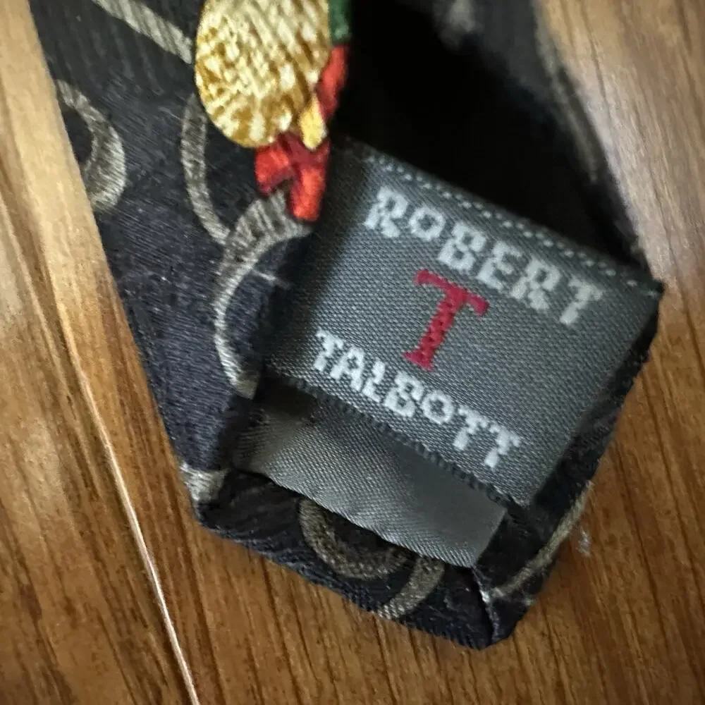 Men's Robert Talbott Christmas‎ Ornaments And Bells Silk Tie Black